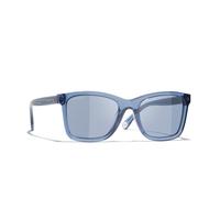 Chanel Woman Sunglass Rectangle Sunglasses CH5551U - Frame color: Crystal Blue, Lens color: Blue