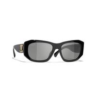 Chanel Woman Sunglass Rectangle Sunglasses CH5554 - Frame color: Black, Lens color: Grey