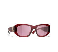 Chanel Woman Sunglass Rectangle Sunglasses CH5554 - Frame color: Crystal Bordeaux, Lens color: Red