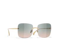 Chanel Woman Sunglass Square Sunglasses CH4287T - Frame color: Gold, Lens color: Green
