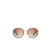 Chanel Womens Chanel Ch4282 Round-Frame Tortoiseshell Metal Sunglasses Brown