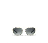 Chanel Womens Chanel Ch4290Q Polarised Pilot-Frame Metal Sunglasses Gold