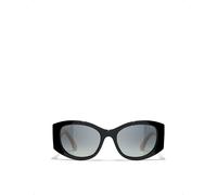 Chanel Womens Chanel Ch5524 Irregular-Frame Acetate Sunglasses Black