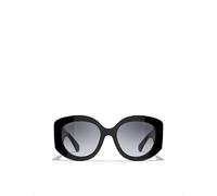 Chanel Womens Chanel Ch5543 Oval Acetate Sunglasses Black