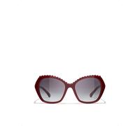 Chanel Womens Chanel Ch5547Q Butterfly-Frame Acetate and Leather Sunglasses Red