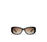 Chanel Womens Chanel Rectangle Sunglasses Black