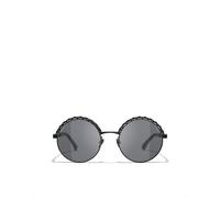 Chanel Womens Chanel Round Sunglasses Black