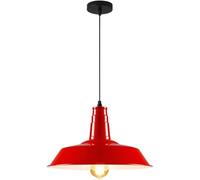 Chaner E27 Chaner Industrial Hanging Ceiling Lamp Pendant Light Retro Metal Ceiling Pendant Light Shade Bar Decoration Lighting Light Source for Corridor(Color:Dark,Size:36cm*25cm) (Red 46cm*