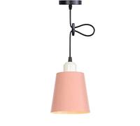 Chaner E27 Light Source Single-Head Chaner, Nordic Industrial Style Hanging Light, Creative Colored Wrought Iron Lamp, Indoor Home Lighting/White