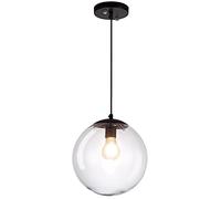 Chaner, Led lights Minimalist Bedroom Single Head Pendant Light Round Ball clear-glass Metal Structure Kitchen Island Chaner Adjustable Ceiling Bar Table Hanging Lamp Lighting Fixtures E26/E LWX