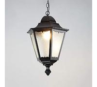 Chaner light, LED Modern Chaner Lamp, Outdoor Chaners, Classic Black Industrial Retro Adjustable Aluminum Hexagonal Lantern Frosted Glass Ceiling Pendant Light Villa Garden Porch Hanging