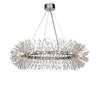 Chaner Light, Pendant Lights, Modern Firework Crystal Chaner Glam Round Pendant Light Fixture for Dining Room or Living Room with LED Bulb