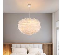 Chaner Modern Lovely Feather Chaner White Ceiling Light for Girls Room/Nursery, Cloud-Shaped Pendant Lamp Decor