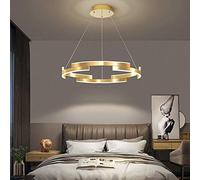 Chaner Modern Ring Round Pendant Ceiling Lamp Fixture Master Bedroom Study Acrylic Ceiling Hanging Lighting d Led Lamp Aluminum Suspension Lights for Living Room Household Lamp,Whi