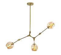 Chaner Molecules Sputnik Chaner,Clear Glass Shades Hanging Lamp Lighting Fixture Chaners E27 Vintage Industrial Adjustable Ceiling Light-Gradient Smoke Gray Lampshade 3 Lights/Clear