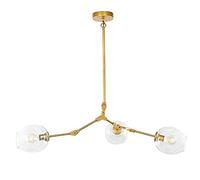Chaner Molecules Sputnik Chaner,Clear Glass Shades Hanging Lamp Lighting Fixture Chaners E27 Vintage Industrial Adjustable Ceiling Light-Gradient Smoke Gray Lampshade 3 Lights/Clear (Amber Lampshade