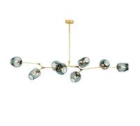 Chaner Molecules Sputnik Chaner,Clear Glass Shades Hanging Lamp Lighting Fixture Chaners E27 Vintage Industrial Adjustable Ceiling Light-Gradient Smoke Gray Lampshade 3 Lights/Blue (Blue Lampshade 6