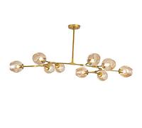 Chaner Molecules Sputnik Chaner,Clear Glass Shades Hanging Lamp Lighting Fixture Chaners E27 Vintage Industrial Adjustable Ceiling Light-Gradient Smoke Gray Lampshade 3 Lights/Blue (Amber Lampshade 8