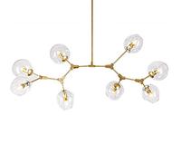 Chaner Molecules Sputnik Chaner,Clear Glass Shades Hanging Lamp Lighting Fixture Chaners E27 Vintage Industrial Adjustable Ceiling Light-Gradient Smoke Gray Lampshade 3 Lights/Blue