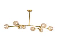 Chaner Molecules Sputnik Chaner,Clear Glass Shades Hanging Lamp Lighting Fixture Chaners E27 Vintage Industrial Adjustable Ceiling Light-Gradient Smoke Gray Lampshade 3 Lights/Blue (Amber Lampshade 7