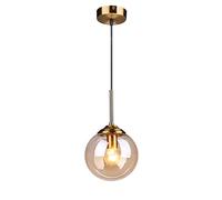chaner Sphel Glass Pendant Light, Retro Industrial Chaner, Single Head Metal Hanging Lamp with Globe Lampshade, Bedside Suspension Lamps, E14 Fixture, Minimalist Drop Ceiling Lights