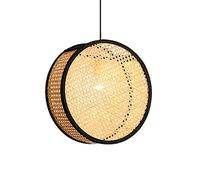 Chaners Ceiling Light, Rattan Hanging Lights Fixture Boho Woven Ceiling Lamp Shade Country Corridor Lighting Pendant Lamp with Adjustable Cord for Living Room Bedroom Restaurant