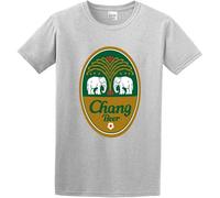 Chang Beer Logo Tee O Neck Men Shirt_1143 Grey GreyXXL