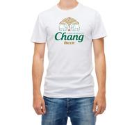 Chang Beer Short Sleeve Men T Shirt White S