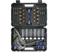 CHANG QI Diesel Leak Off Test Kit Common Rail Tester Leak Off Tester 6 Cylinder Diesel Injector Flow Meter Engine Injection Rail Test Kit with 24 Adapters