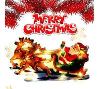 CHANG Santa Light - Xmas Pendant Christmas Lamp LED Window Hanging Lights with Suction Cup, Party, Indoor Outdoor Christmas Decor (Fawn Sleigh)