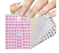CHANGAR 5 Sheets Bows Nail Stickers Cute Bowknot Bowtie Adhesive Nail Art Decals Ribbon Line Knot Butterfly Knot Stickers for Nail Designs Bow Tie Nail Art Decorations for Women Manicure Accessories