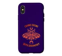 Change Begins With Discomfort Death Moth Grunge Alternative Case for iPhone X/XS