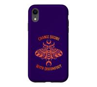 Change Begins With Discomfort Death Moth Grunge Alternative Case for iPhone XR