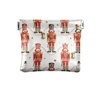 Change Holder Card Organizer Red Cartoon Nutcracker Soldiers Waterproof Change Purse with Clasp for Ladies mujer para monedas