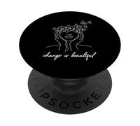Change Is Beautiful Minimalist Butterfly Inspirational Line PopSockets Adhesive PopGrip