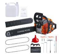 Change Moore 20Inch 62CC Gas Powered Chainsaw with 2Pcs Chainsaw Chain, 550 ml Fuel 260 ml Oil Tanks, Automatic Chain Oiler Petrol Gasoline Chainsaws for Wood Cutting and Tree Pruning