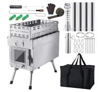 CHANGE MOORE Outdoor Medium Sauna Hot Tent Stove, Portable Camping Wood Stove for Dry Sauna Tent with Pipe Anti-scalding Roll Cloth, No Openable Top, Cooking for Husband and Friends 3.0