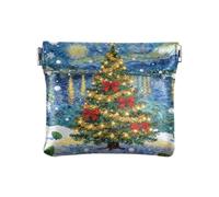 Change pouching Wallet Merry Christmas Tree Starry Night Convenient Makeup pouching Period Bag for Ladies portamonedas para