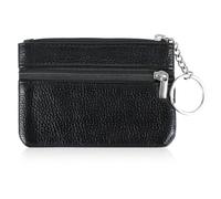 Change Purse for Women, Small Coin Purse for Women Leather Small Coin Purses Wallet Coins Case Coins Bags Size Pouch Change Wallet with Keychain Zipper Changes Wallets(Black)