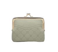 Change Purse for Women, Vintage Frame Clutch with Embossed Flower, Small PU Leather Makeup Bag for Coins, Cash, Jewelry - 5.12x3.94in(Green)