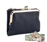 Change Purse - Synthetic Leather Mini Wallet, Card Carrier, Slim Design Coin Money Organizer Pouch, Secure Zippered Closure Small Bag, Everyday Elements Pocket Size | for Women Daily Activities