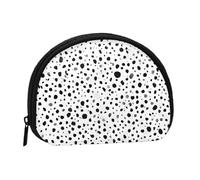 Change Purse Travel Pocket Coin Purse Small Wallet Zipper Pouches for Money Card Key Lipstick - Black And White Dot, Black, One Size, Modern