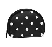 Change Purse Travel Pocket Coin Purse Small Wallet Zipper Pouches for Money Card Key Lipstick - Black And White Polka Dot, Black, One Size, Modern