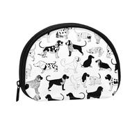 Change Purse Travel Pocket Coin Purse Small Wallet Zipper Pouches for Money Card Key Lipstick - Cute Dachshund Dog, Black, One Size, Modern