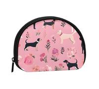 Change Purse Travel Pocket Coin Purse Small Wallet Zipper Pouches for Money Card Key Lipstick - French Bulldog And flowers, Black, One Size, Modern