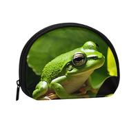Change Purse Travel Pocket Coin Purse Small Wallet Zipper Pouches for Money Card Key Lipstick - Frog and Rain, Black, One Size, Modern