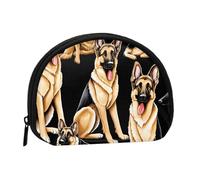 Change Purse Travel Pocket Coin Purse Small Wallet Zipper Pouches for Money Card Key Lipstick - German shepherd, Black, One Size, Modern