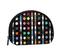 Change Purse Travel Pocket Coin Purse Small Wallet Zipper Pouches for Money Card Key Lipstick - Glitter Rainbow Polka Dot Stripe Black and White, Black, One Size, Modern