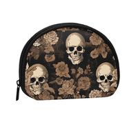 Change Purse Travel Pocket Coin Purse Small Wallet Zipper Pouches for Money Card Key Lipstick - gothic wallpaper skull, Black, One Size, Modern
