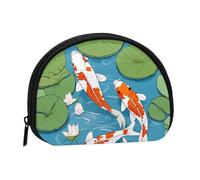 Change Purse Travel Pocket Coin Purse Small Wallet Zipper Pouches for Money Card Key Lipstick - Japanese Pretty Koi-Fish, Black, One Size, Modern